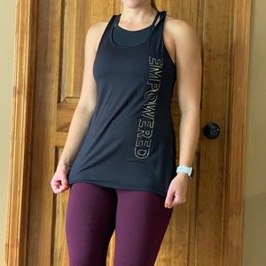 Empowered black tank top